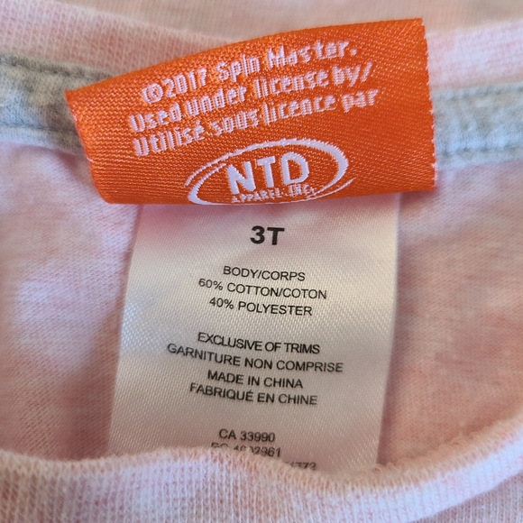 Paw Patrol "Best Friends Forever" pink long sleeved tee shirt - Picture 3 of 3